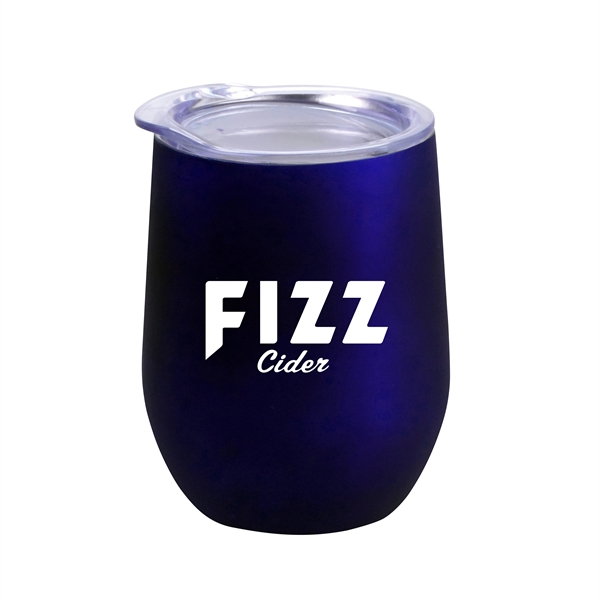 Blue color option for 12oz. Rubberize Finish Stainless Steel Stemless Wine Glass