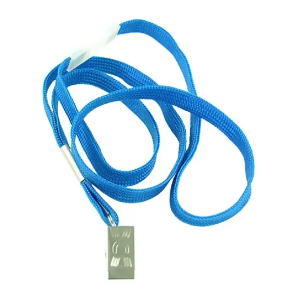 Blue color option for Flat Nylon Breakaway Lanyard With Bulldog Clip