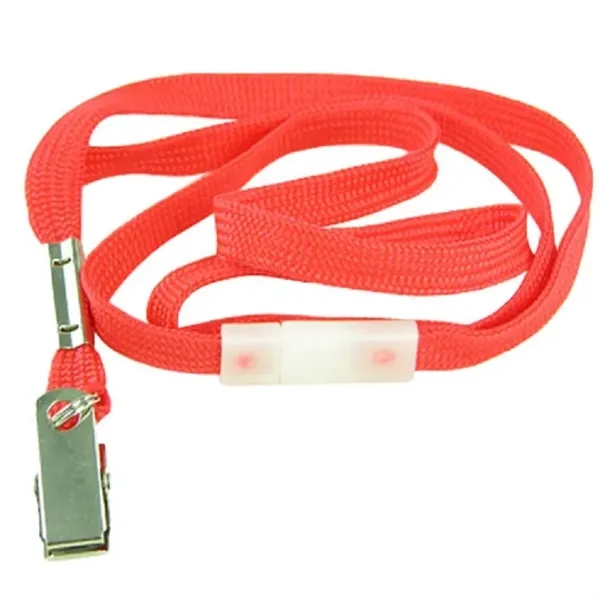 Orange color option for Flat Nylon Breakaway Lanyard With Bulldog Clip