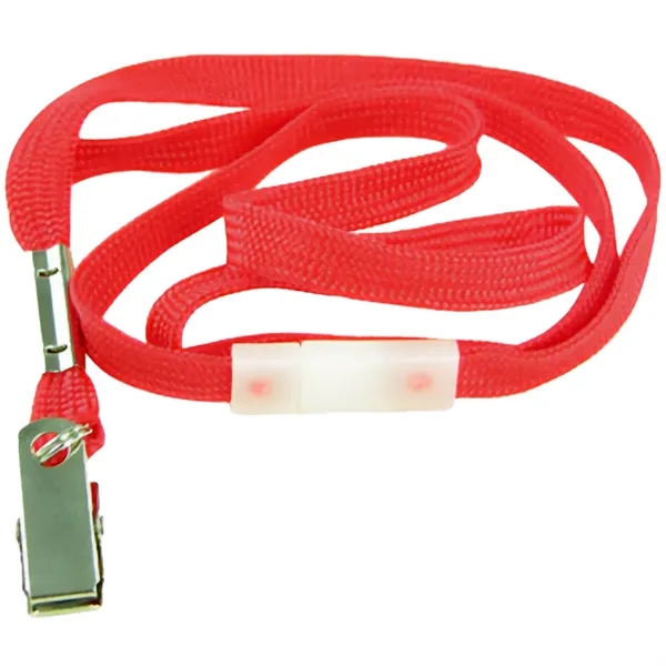 Red color option for Flat Nylon Breakaway Lanyard With Bulldog Clip