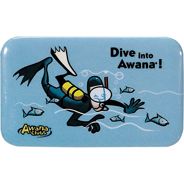 White color option for 1 3/4" X 2 3/4" Oblong Safety Pin Button