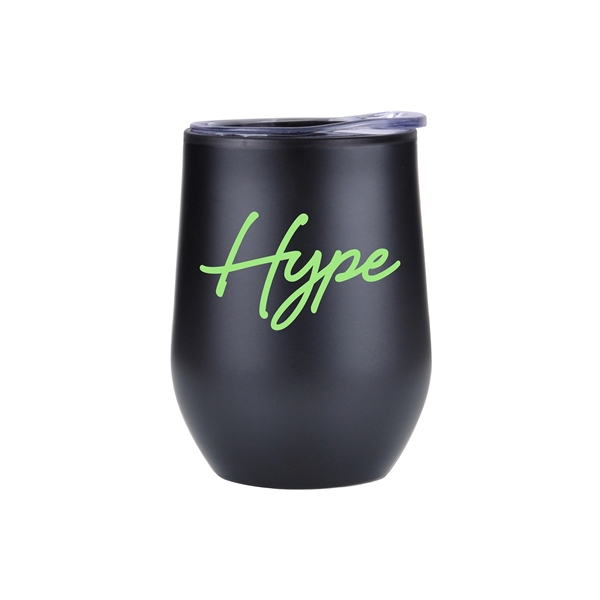 Matte Black color option for 12 Oz Stainless Steel Stemless Wine Glass With Pp Lining