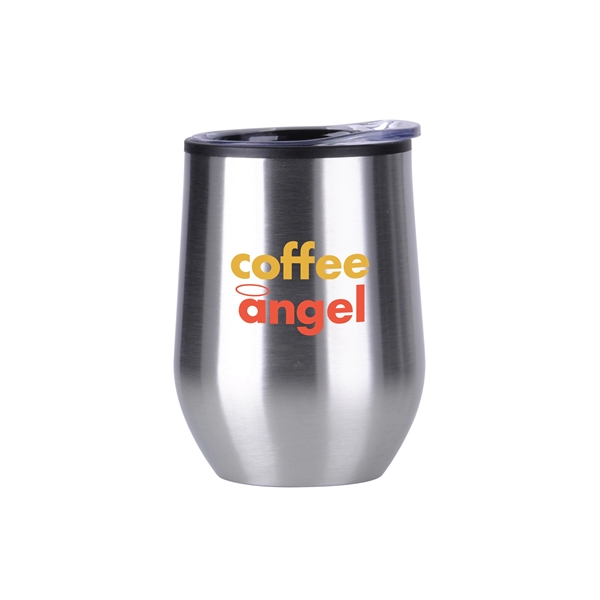 Silver color option for 12 Oz Stainless Steel Stemless Wine Glass With Pp Lining