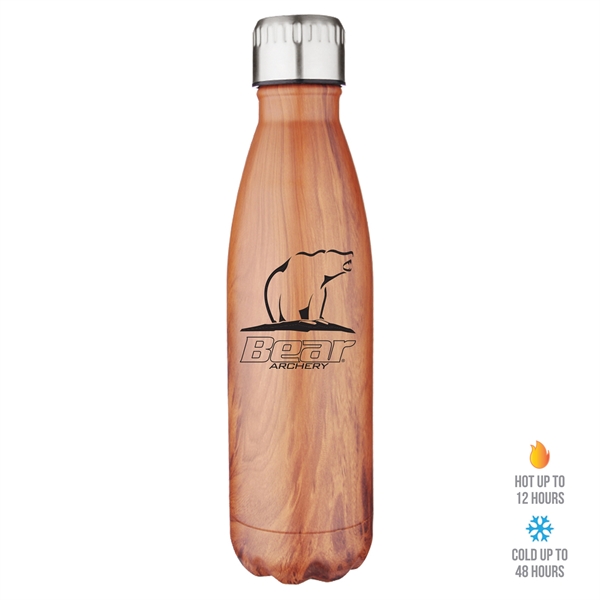 Wood Tone color option for 17 Oz. Bottle Economy Drinkware Gift Box Set