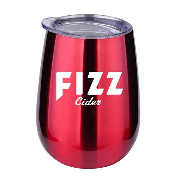 Metallic Red color option for 10 Oz Stemless Wine Glass Economy Gift Box Set