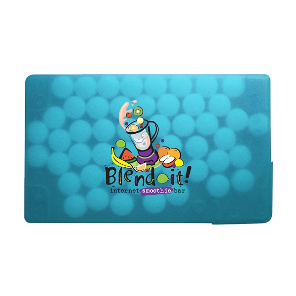Translucent Teal color option for Postcard With Rectangle Credit Card Mints