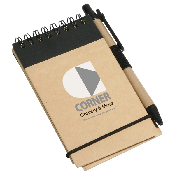 Dark Black color option for Think Green Recycled Notepad & Pen