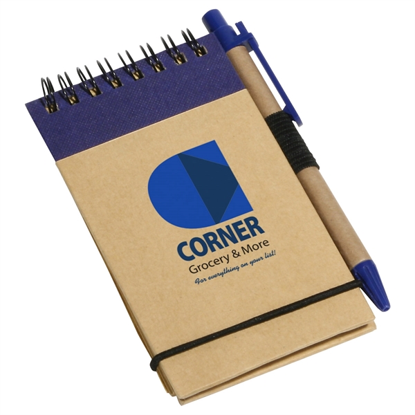Medium Blue color option for Think Green Recycled Notepad & Pen