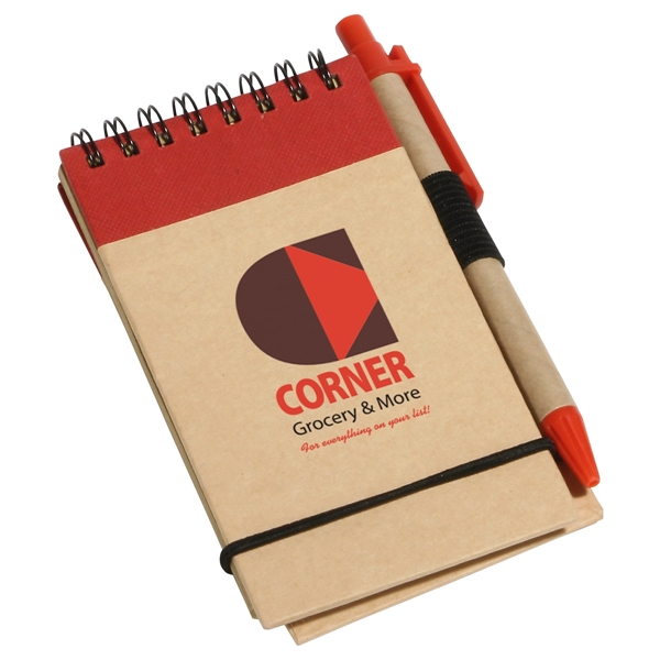 Medium Red color option for Think Green Recycled Notepad & Pen