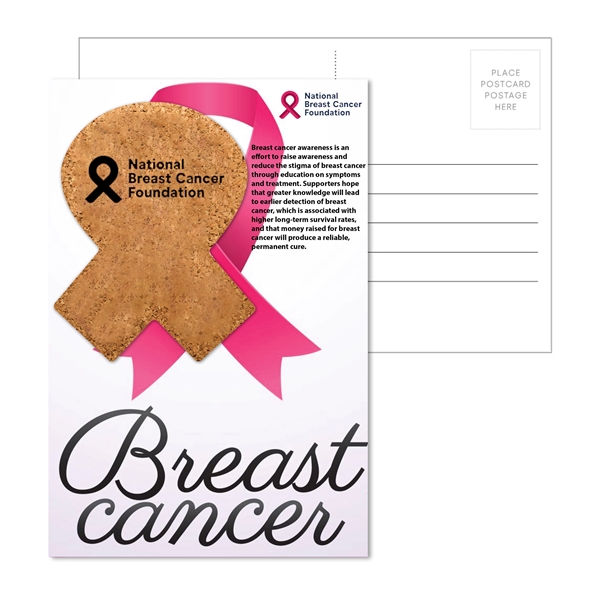 Multi color color option for Post Card With Awareness Ribbon Cork Coaster