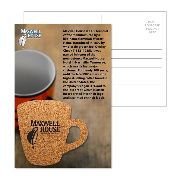 Multi color color option for Post Card With Coffee Cup Cork Coaster