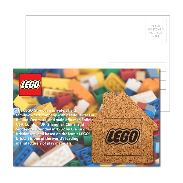 Multi color color option for Post Card With House Shaped Cork Coaster