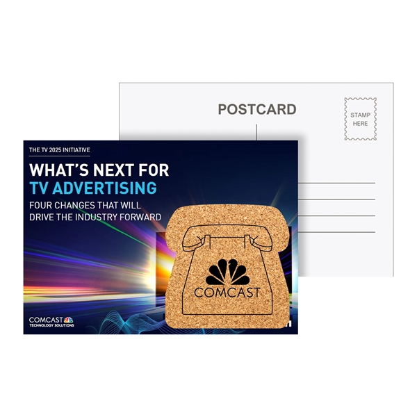 Multi color color option for Post Card With Phone Shaped Cork Coaster