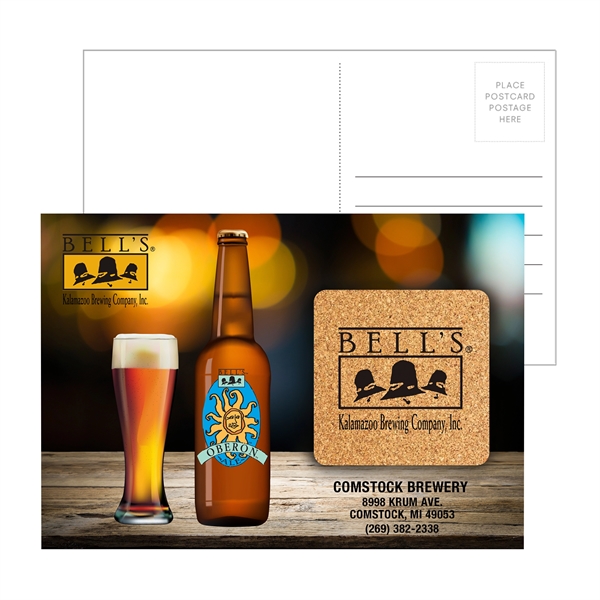 Multi color color option for Post Card With Square Cork Coaster