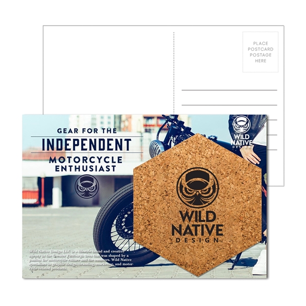 Multi color color option for Post Card With Hexagon Cork Coaster
