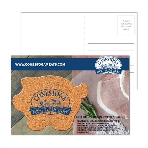 Multi color color option for Post Card With Piggy Bank Cork Coaster