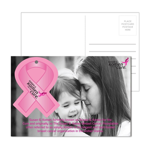 Photo of Post Card With Full Color Awareness Ribbon Luggage Tag