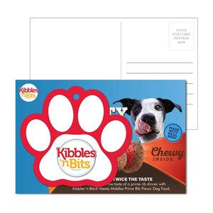 Photo of Post Card With Full Color Paw Print Luggage Tag
