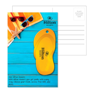 Photo of Post Card With Full Color Orange Flip Flop Luggage Tag