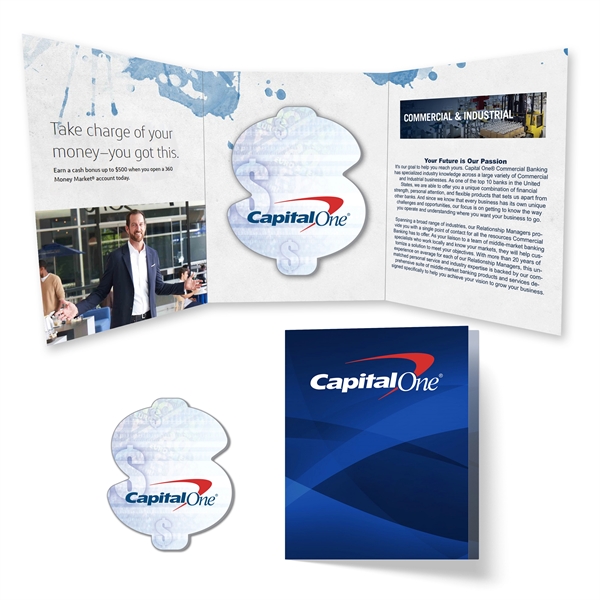 Multi color color option for Tek Booklet 2 With Full Color Dollar Sign Coaster