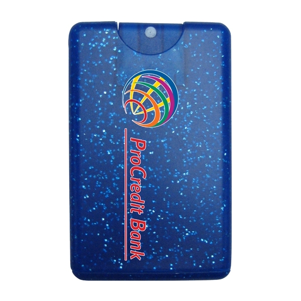 Translucent Blue color option for Awareness Tek Booklet W/Bling Credit Card Hand Sanitizer