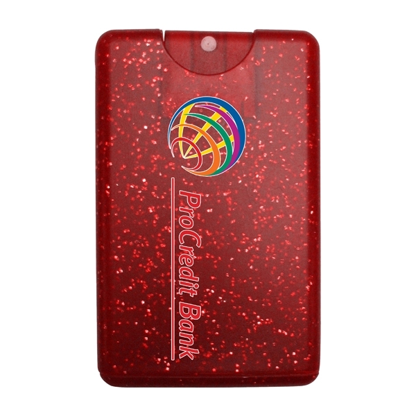 Translucent Red color option for Awareness Tek Booklet W/Bling Credit Card Hand Sanitizer