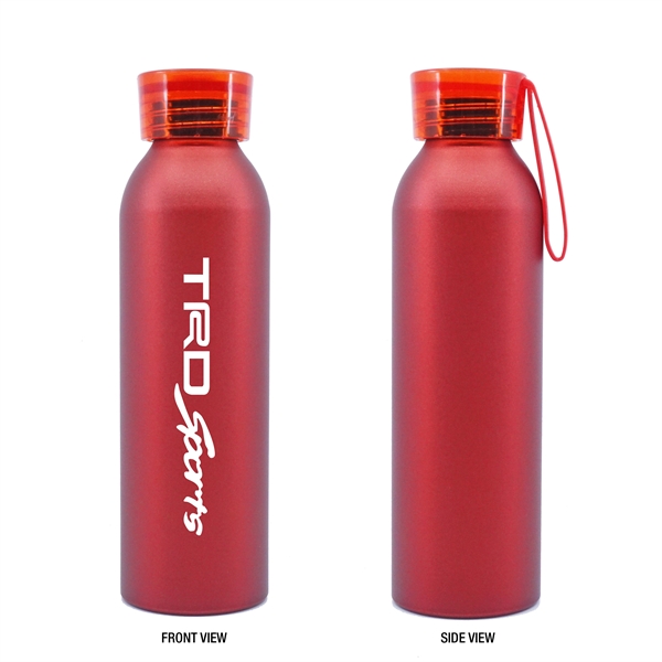 Red color option for 20oz. Aluminum Bottle With Silicone Carrying Strap
