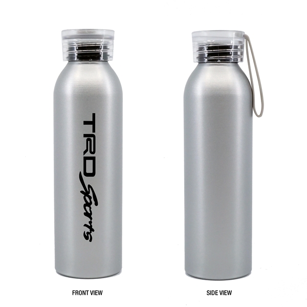 Silver color option for 20oz. Aluminum Bottle With Silicone Carrying Strap