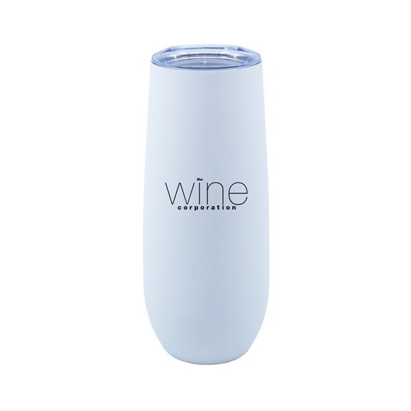 White color option for 14 Oz. Stainless Steel Champagne Flute W/ Rubberized Finish