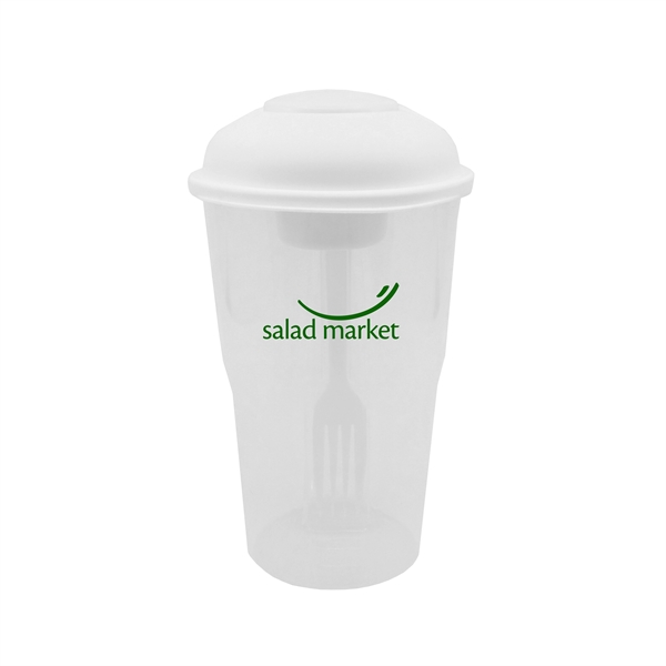 White color option for Salad Shaker With Fork And Dressing Container