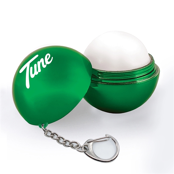 Green color option for Metallic Lip Balm With Keychain