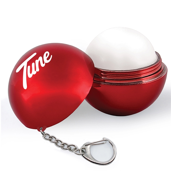 Red color option for Metallic Lip Balm With Keychain