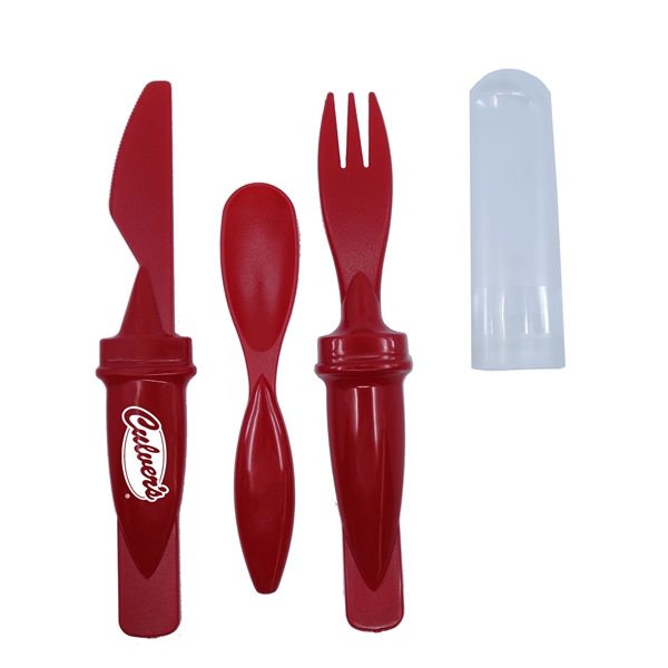 Red color option for 3 Piece Plastic Cutlery Set