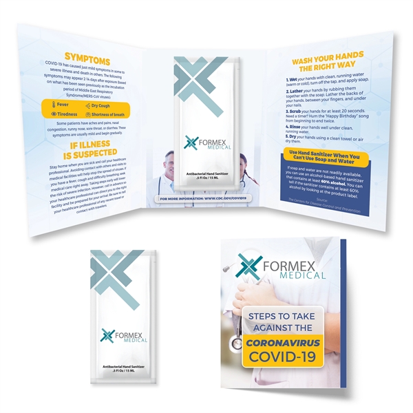 Multi color color option for Tek Booklet 2 With 1/2 Fl Oz Instant Hand Sanitizer Gel Pack