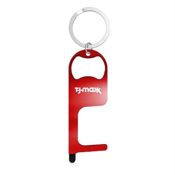 Red color option for Stainless Steel No Touch Tool With Stylus And Bottle Opener