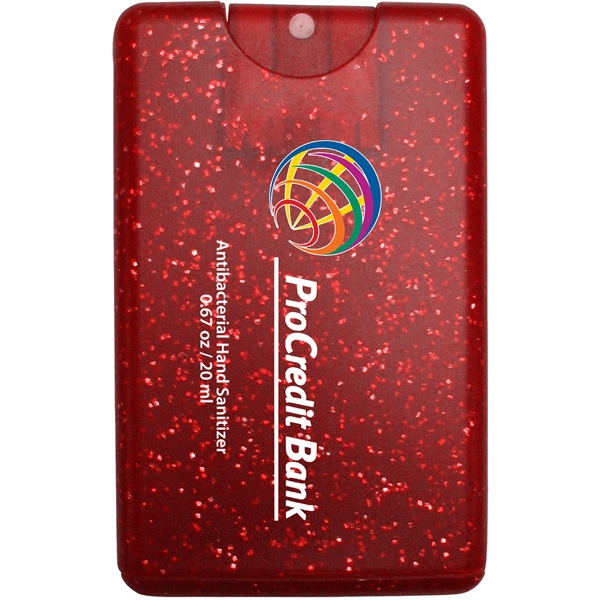 Translucent Red color option for Sparkle/Bling Credit Card Antibacterial Hand Sanitizer