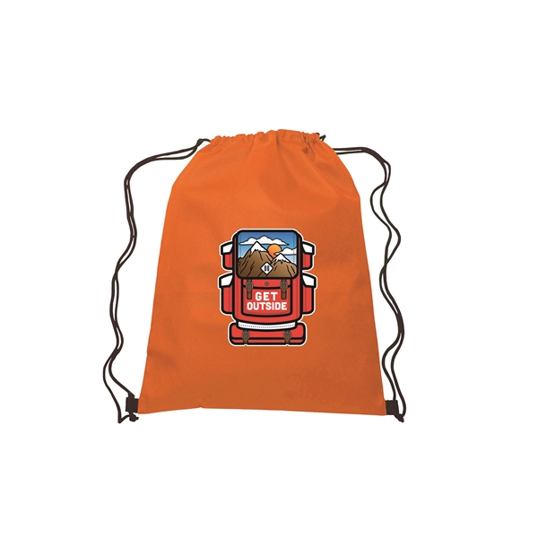 Orange color option for 13"W X 16.5"H Drawstring Non Woven Bag  4 Color