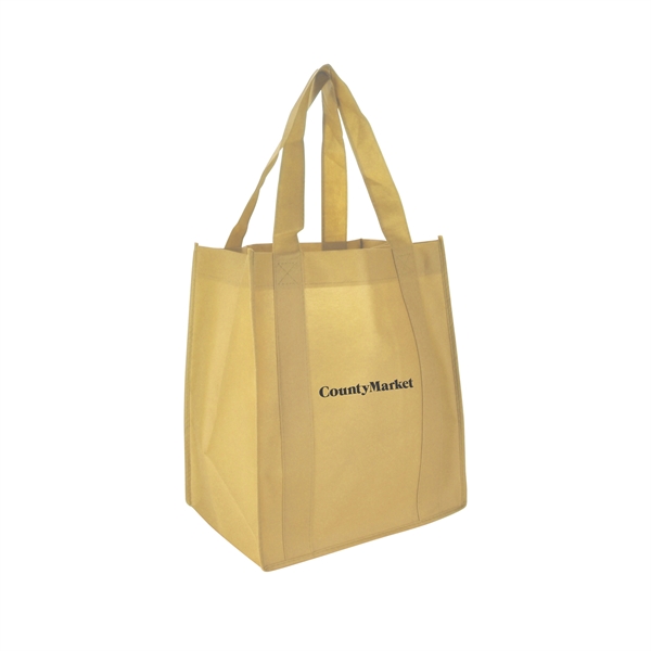 Tan color option for 13"W X 15"H With A 10" Gusset Shopping Tote