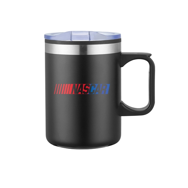 Matte Black color option for 14 Oz. Stainless Steel & Pp Camping Mug With Matte Finish