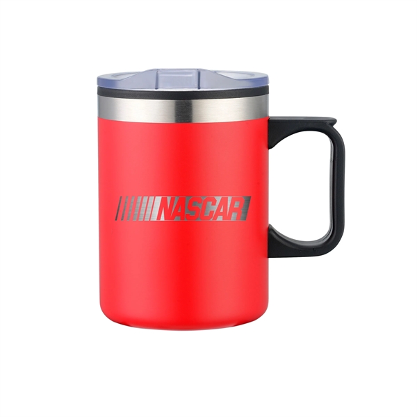 Red color option for 14 Oz. Stainless Steel & Pp Camping Mug With Matte Finish