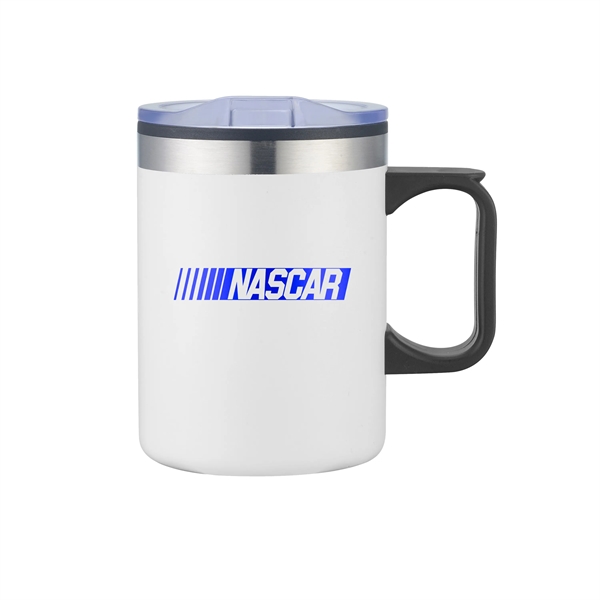 White color option for 14 Oz. Stainless Steel & Pp Camping Mug With Matte Finish