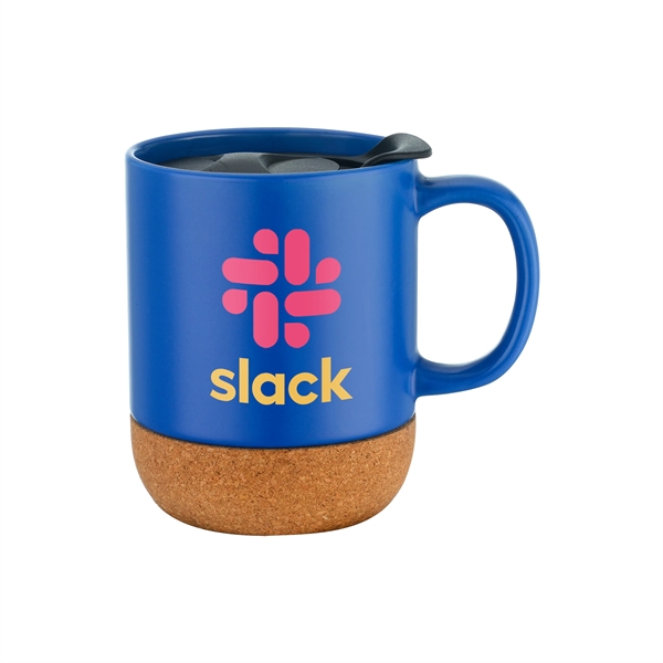 Blue color option for 12 Oz. Ceramic Mug With Cork Base