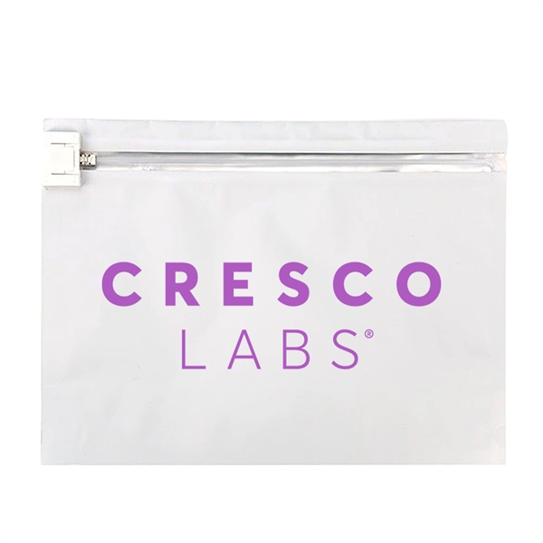 White color option for 2 Oz. Child Resistant Pouch / Exit Bag 12" X 4" X 9"