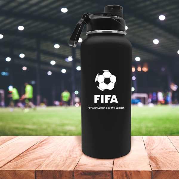Black color option for 32.5 Oz Rubberized Stainless Steel Water Bottle