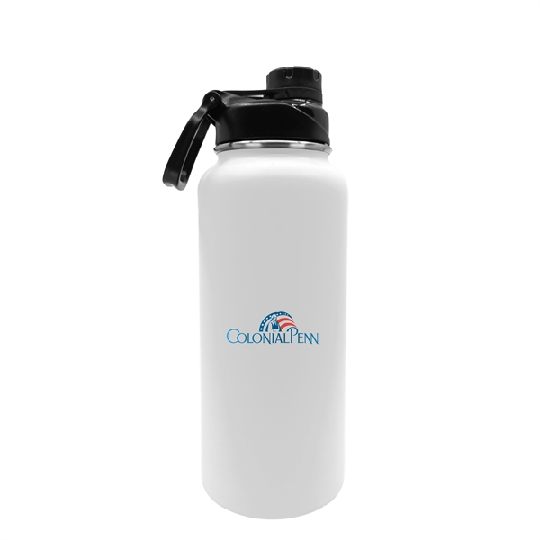White color option for 32.5 Oz Rubberized Stainless Steel Water Bottle