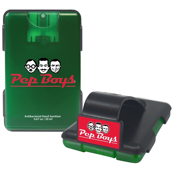 Translucent Green color option for Easy Reach Tm Auto Visor Clip With Credit Card Sanitizer
