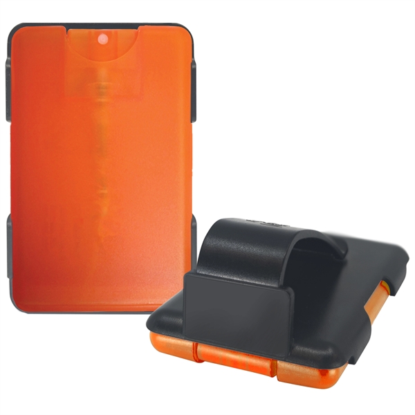 Translucent Orange color option for Easy Reach Tm Auto Visor Clip With Credit Card Sanitizer