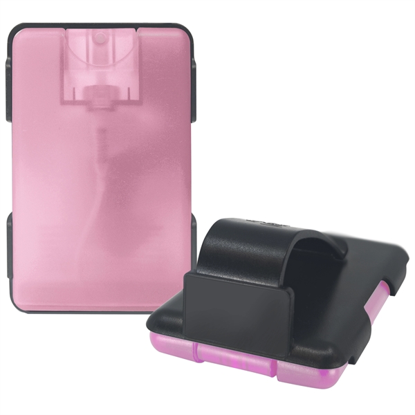 Translucent Pink color option for Easy Reach Tm Auto Visor Clip With Credit Card Sanitizer