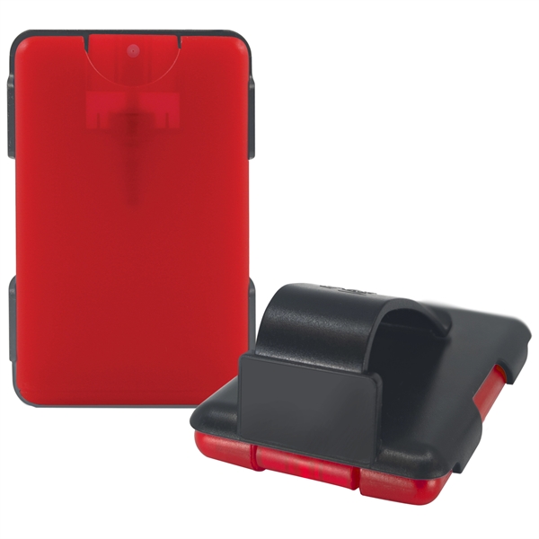 Translucent Red color option for Easy Reach Tm Auto Visor Clip With Credit Card Sanitizer
