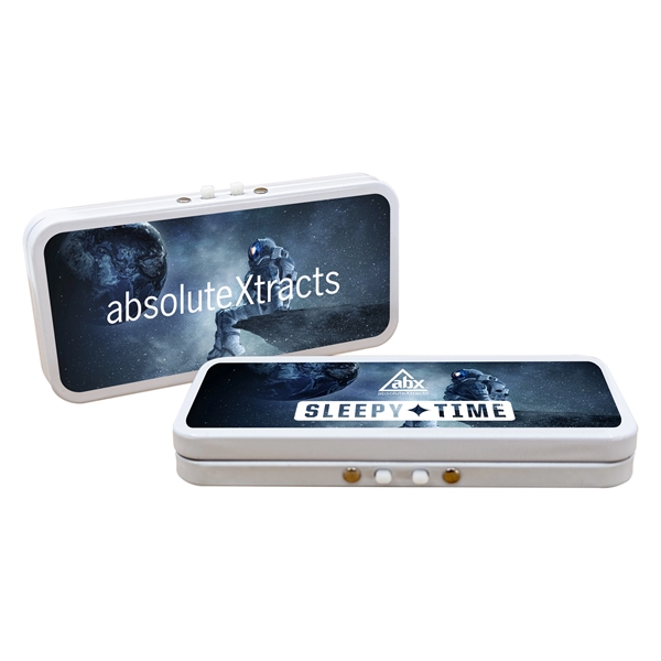 White color option for Child Resistant Joint / Edible Hinged Tin Box